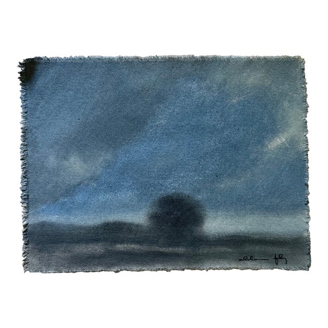 Watercolor Landscape Painting on Raw Canvas by Chelsea Fly For Sale