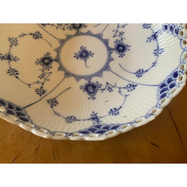 Traditional 1960s Royal Copenhagen Blue Fluted Full Lace Bowl For Sale - Image 3 of 5