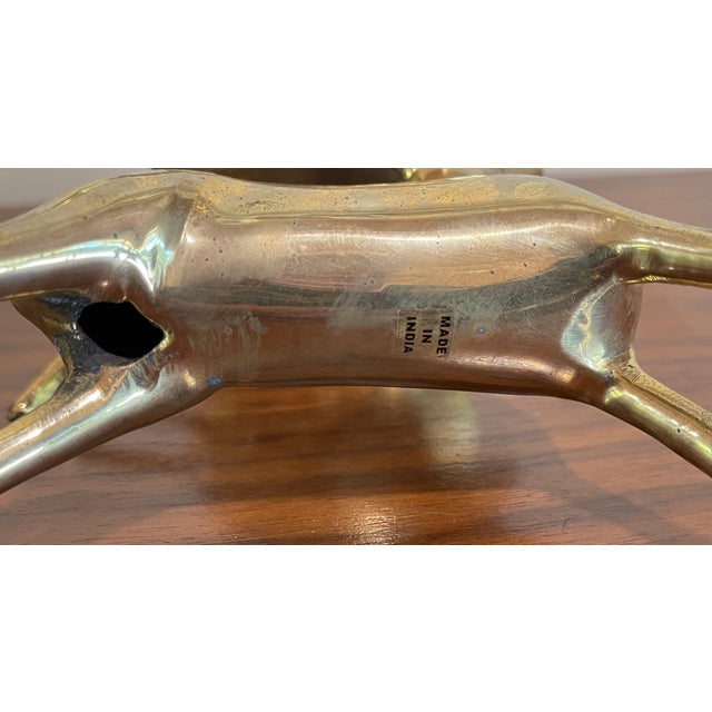 Brass Vintage Brass Deer Candle Holders - A Pair For Sale - Image 8 of 8