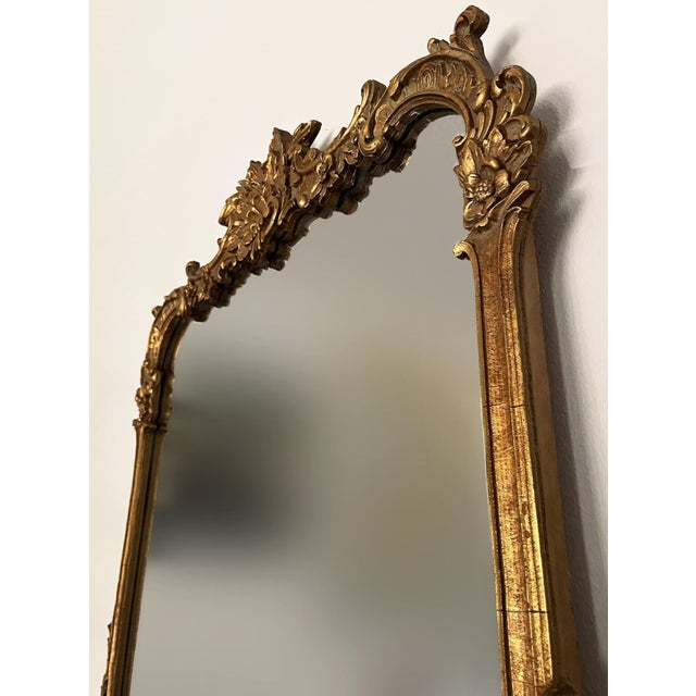 Antique French Rococo Giltwood Mirror For Sale - Image 4 of 11