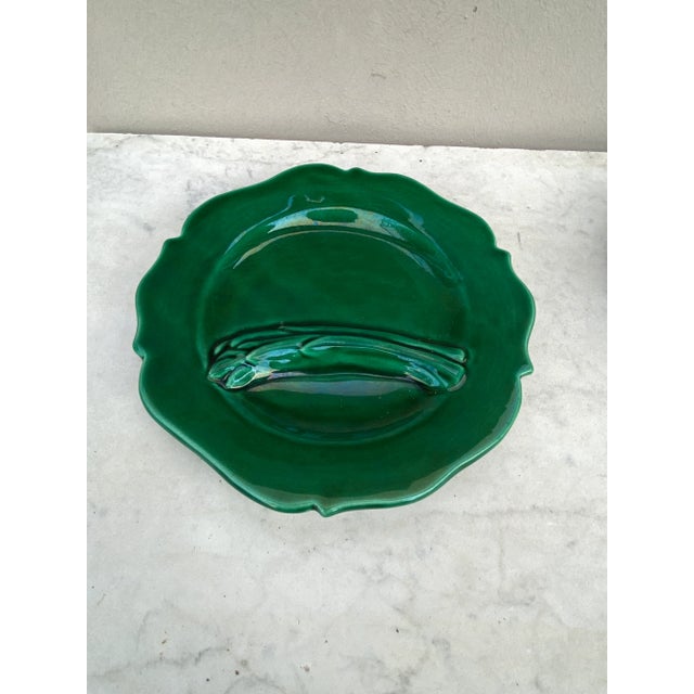 Vallauris 1950s Vallauris Green Majolica Asparagus Set - 13 Pieces For Sale - Image 4 of 7
