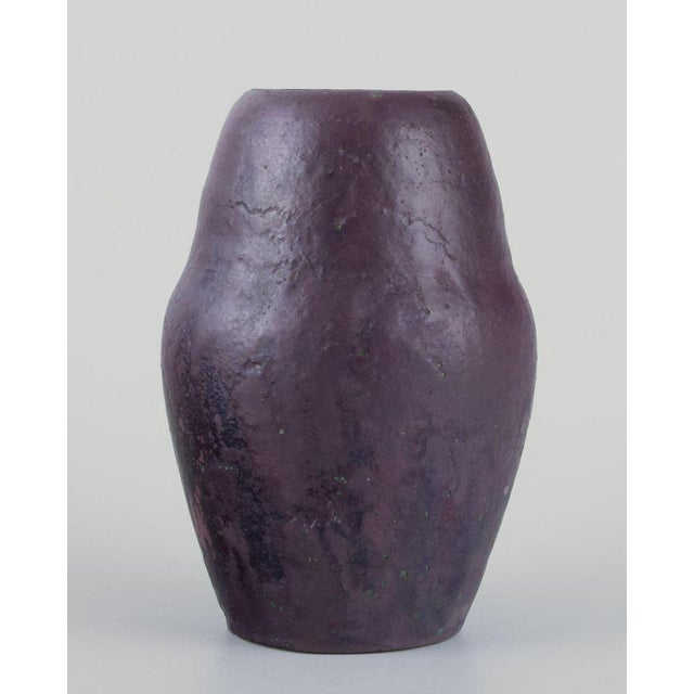 Søren kongstrand (1872-1951), danish ceramicist. Ceramic vase with partly mat glaze. Ca. 1920. Signed sk. In perfect...
