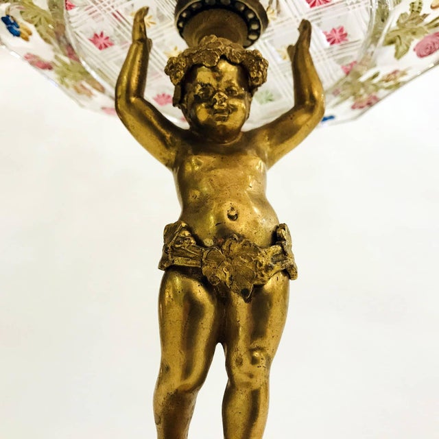 Gilded Bronze and Cut and Colored Crystal Stands, Austria, Late 19th Century, Set of 2 For Sale - Image 4 of 12