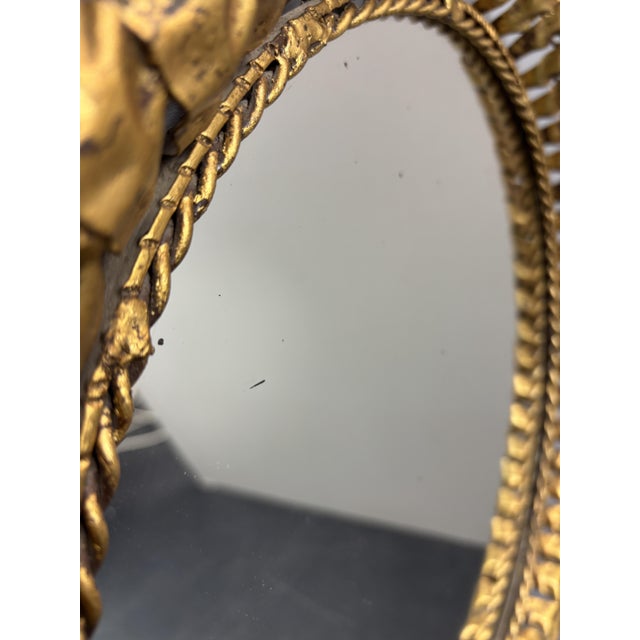 Mid-Century Modern Hollywood Regency Spanish Gilt Metal Sun Mirror, 1950s For Sale - Image 16 of 18