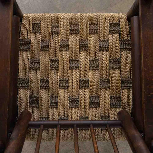 1940s Oak and Woven Lounge Chair by Charles Dudouyt For Sale - Image 11 of 14