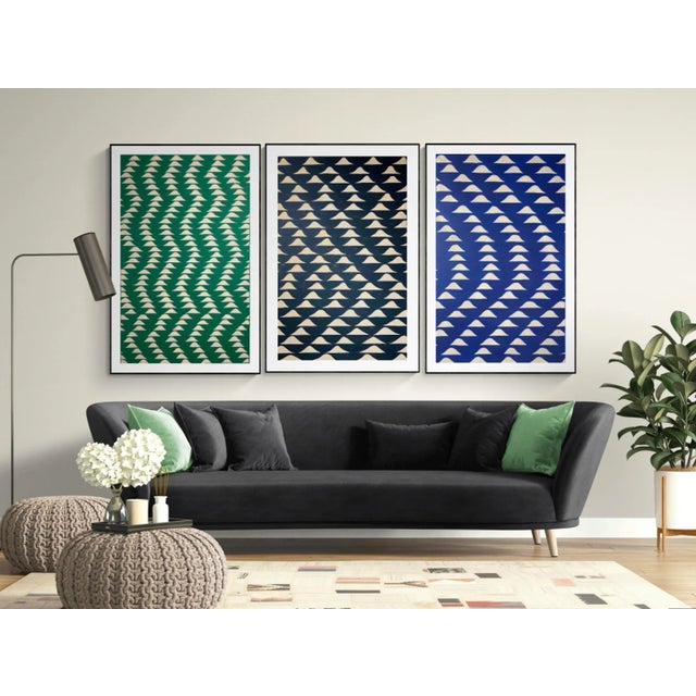 Contemporary Abstract Painting With Pattern in Charcoal Black For Sale - Image 3 of 6