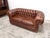 Brown Chesterfield-Style Two-Seater Sofa in Leather, 1990s For Sale - Image 8 of 9