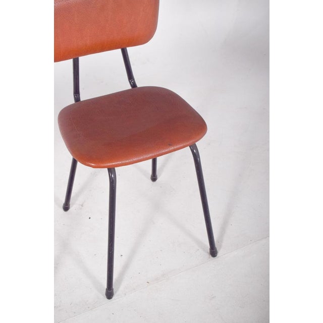 Mid-Century Modern Chair in Red Synthetic Leather, 1970s For Sale - Image 3 of 9
