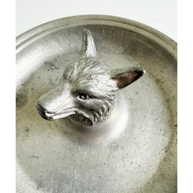 Silver Fox Head Vide Poche Catchall in Pewter For Sale - Image 8 of 11