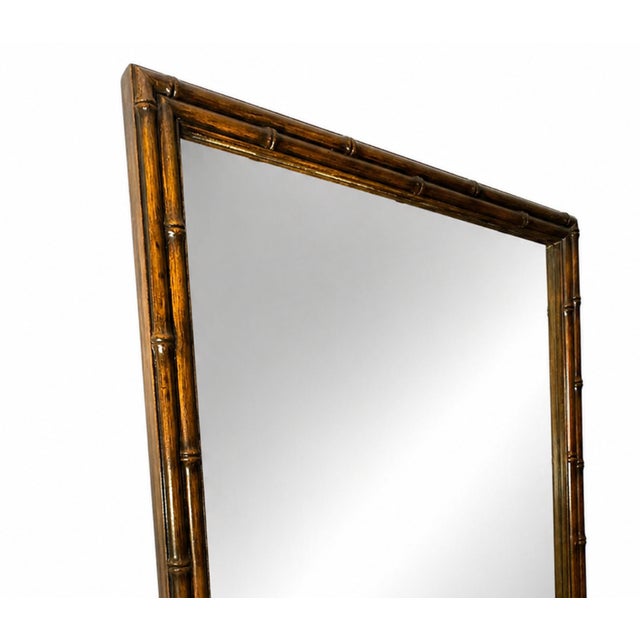 Mid 20th Century Vintage Faux Bamboo Wall Mirror – Hollywood Regency Palm Beach Style For Sale - Image 5 of 5