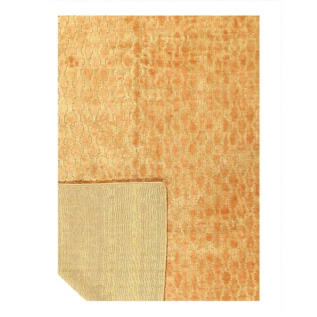 Modern Contemporary Pasargad DC Gold Indian Modern Rug Bamboo Silk Rug For Sale - Image 3 of 4