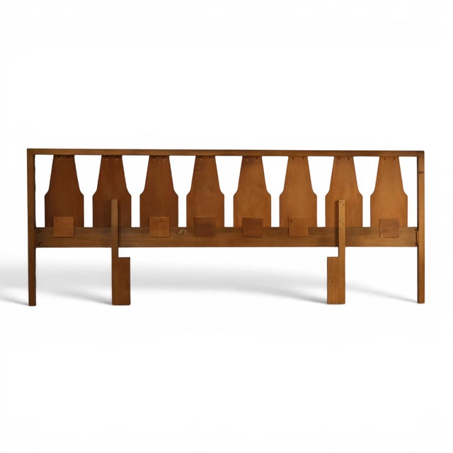Mid-Century Modern Young Manufacturing Sculptural Vintage Mid Century Modern King Headboard C. 1960s For Sale - Image 3 of 6