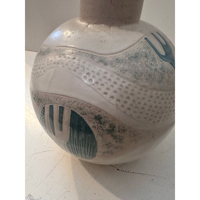Ceramic Ceramic Vessel With Abstract Design For Sale - Image 7 of 8