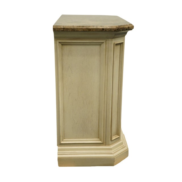 Off-white Stanley Furniture Contemporary Modern Off White / Cream Painted 38" Three Drawer Nightstand W. Granite Top 644-23-217 For Sale - Image 8 of 9