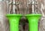 Metal Vintage Regency Apple Green Glazed Ceramic Lamps - a Pair For Sale - Image 7 of 12