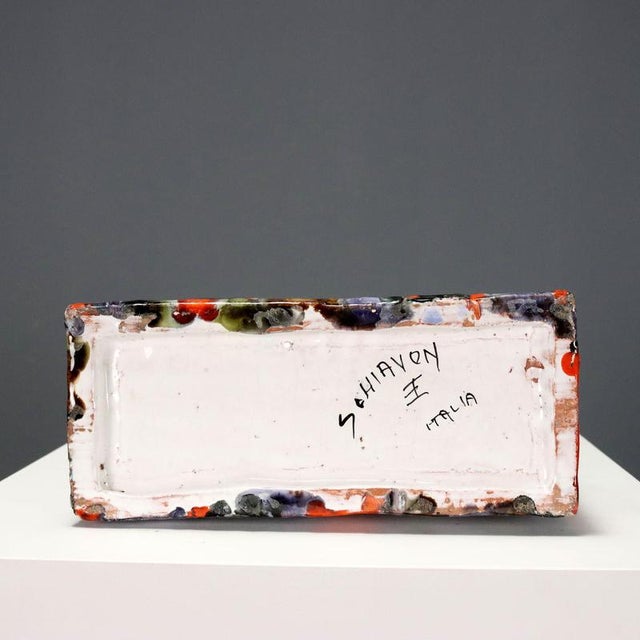 Enamel Decorated Ceramic Vase by Elio Schiavon For Sale - Image 10 of 12