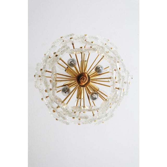 Metal Crystal Glass Chandelier from Hillebrand Lighting, 1960s For Sale - Image 7 of 9