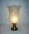 Table lamp, the 1940s, was made of brass and matte glass. The lamp is preserved in good condition and requires an E27...