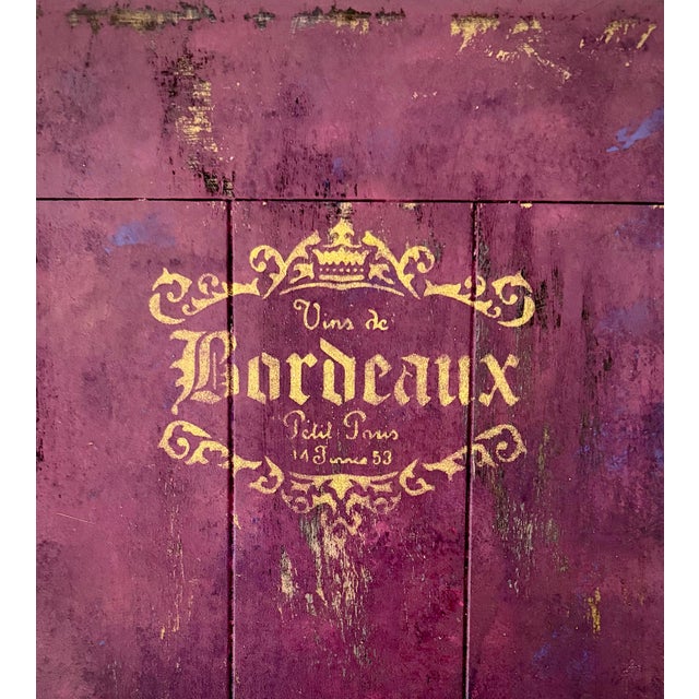 Wood Late 20th Century French Hand-Painted Accent Table in Bordeaux Wine “Lie De Vin” Finish For Sale - Image 7 of 11