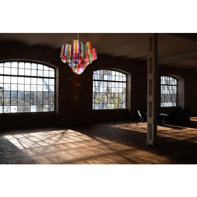 Italian Multicolored Quadriedri Murano Glass Chandeliers, 1990s, Set of 2 For Sale - Image 17 of 18
