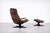 1970s Set of Mid-Century Danish Modern Brown Leather Adjustable Easy Chair and Ottoman from Berg Furniture, 1970s For Sale - Image 5 of 18