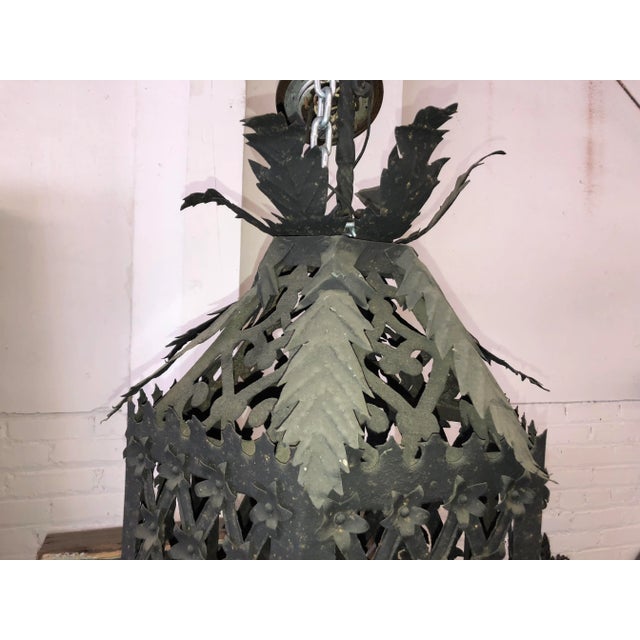 Metal 1920s Gothic Revival Spanish Iron Pendant Light Chandelier For Sale - Image 7 of 13