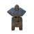 This is a set of gray brown stone hexagon pagoda shape garden decor lantern lamp with a simple top. (a combination of 5...
