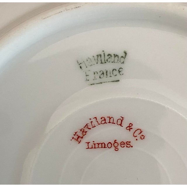 Antique 1900s Haviland Limoges "Silver Anniversary" Porcelain Ramekins & Saucers - Set of 8 For Sale - Image 11 of 11