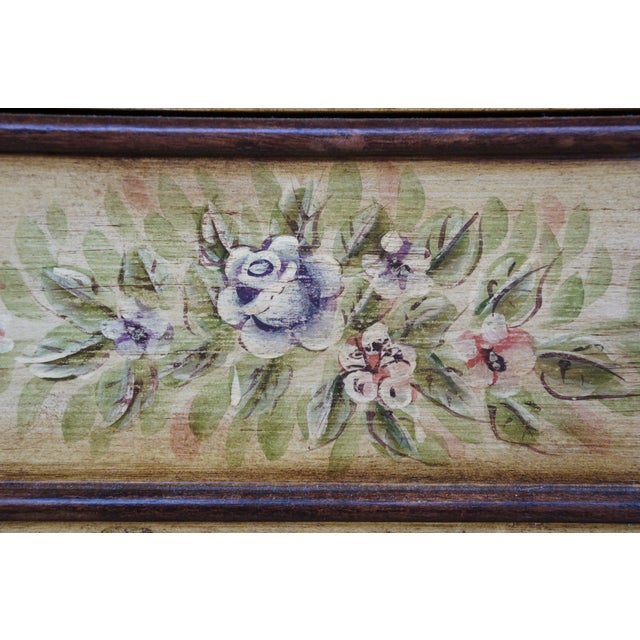 Late 20th Century Italian French Provincial Style Floral Bombe Commode Dresser Bachelors Chest For Sale - Image 10 of 18
