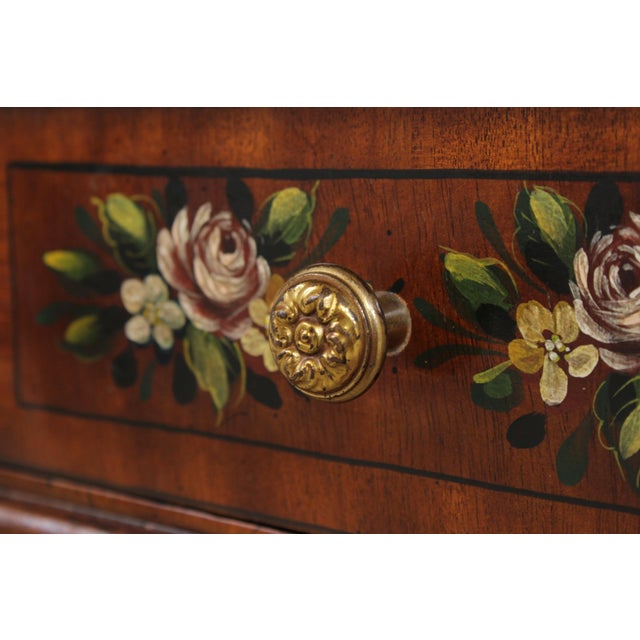 Maitland Smith Adams Style Paint Decorated Mahogany Carlton House Desk For Sale - Image 18 of 18