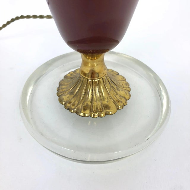 Steel, Brass & Glass Table Lamp, 1950s For Sale - Image 3 of 5