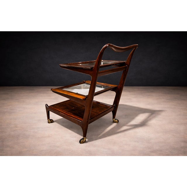1950s Bar Cart in Rosewood & Glass, Carlo Hauner and Martin Eisler, 1950s - Lot 193 For Sale - Image 5 of 14