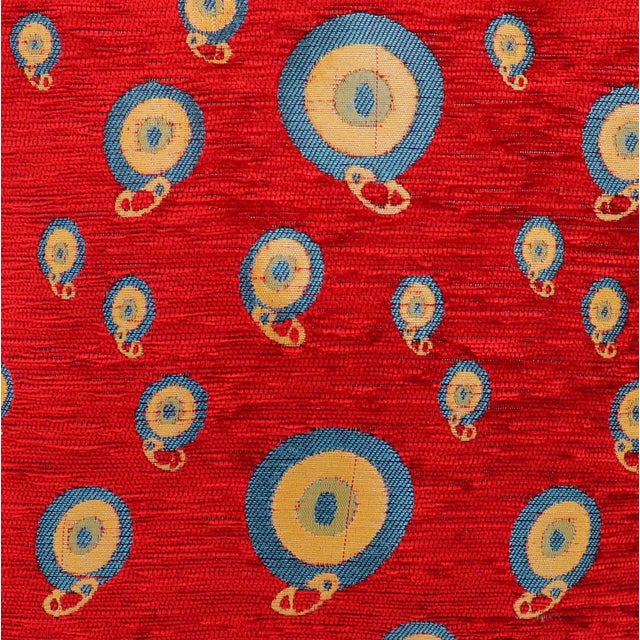 Contemporary 1990s Starry Night Glory Red Chenille Decorative Turkish Pillow For Sale - Image 3 of 6
