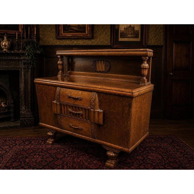 Art Deco Oak Sideboard with Original Cavendish Furniture Provenance, 1930s For Sale - Image 3 of 13
