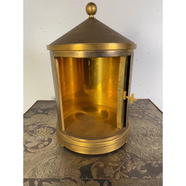 Traditional Bronze Tabernacle by Gustave-Joseph Chéret, Cylindrical Design, 1930s For Sale - Image 3 of 15