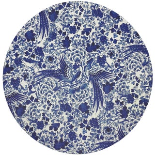 Nicolette Mayer Royal Delft Inspiration White 16" Round Pebble Placemats, Set of 4 For Sale