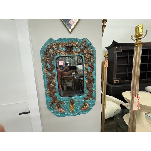 Ceramic 1950s Italian Modern Ceramic Mirror For Sale - Image 7 of 7
