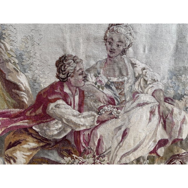 19th-Century Silk Tapestry — Romantic Garden Scene For Sale In Los Angeles - Image 6 of 8
