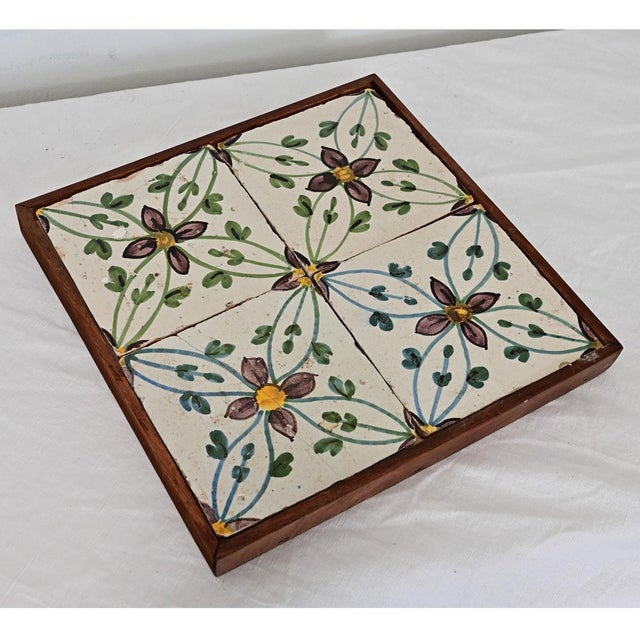 Framed Set of 18th Century Portuguese Tiles For Sale - Image 4 of 7