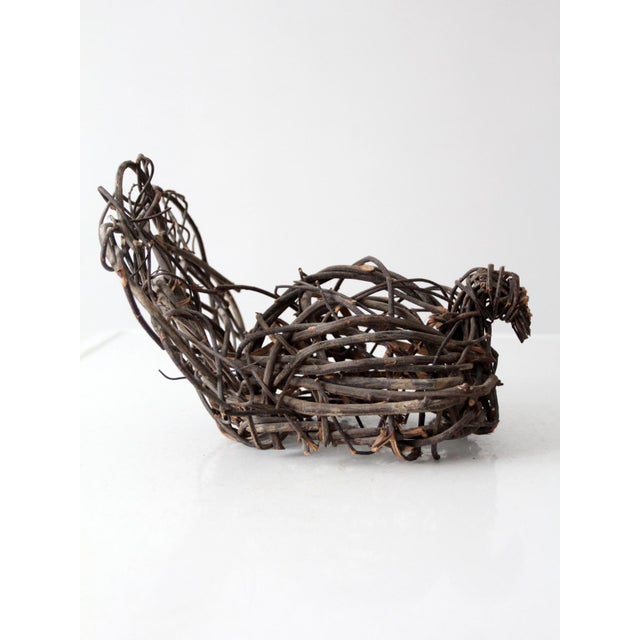 Vintage Woven Grapevine Turkey Folk Art Sculpture For Sale - Image 11 of 14