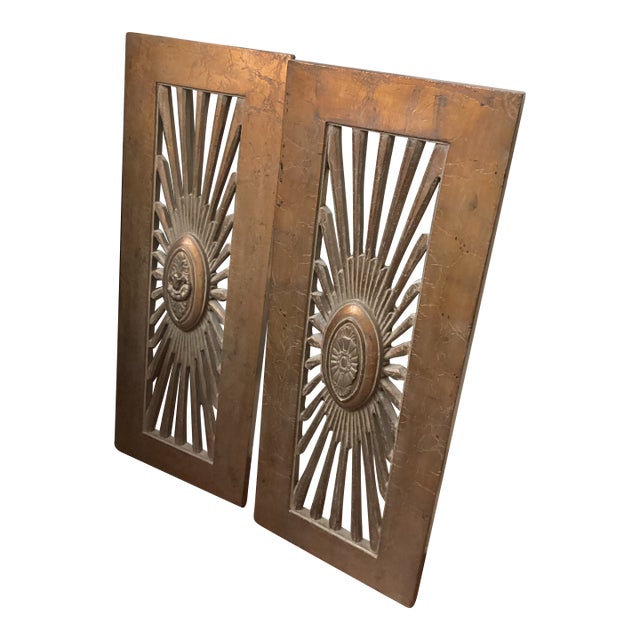 Pair of John Richard Collection Wall Panels Gilded Architectural Wall Art For Sale