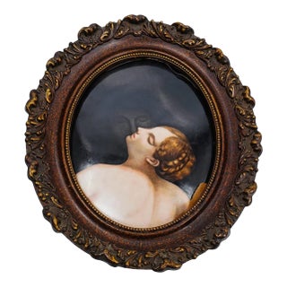 Antique Porcelain Plaque, c.1880, Hand-Painted “Jupiter and Io” After Correggio For Sale