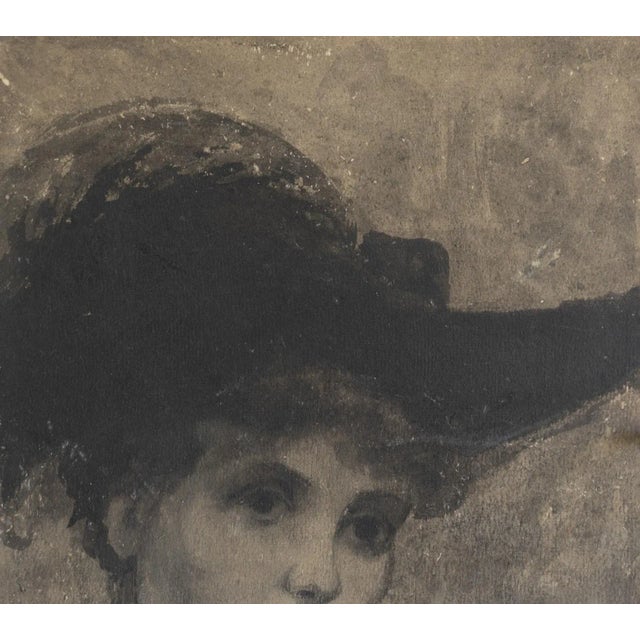 Portraiture Antique Belle Epoque Portrait Painting Attributed to Charles Hermans, Belgian For Sale - Image 3 of 7