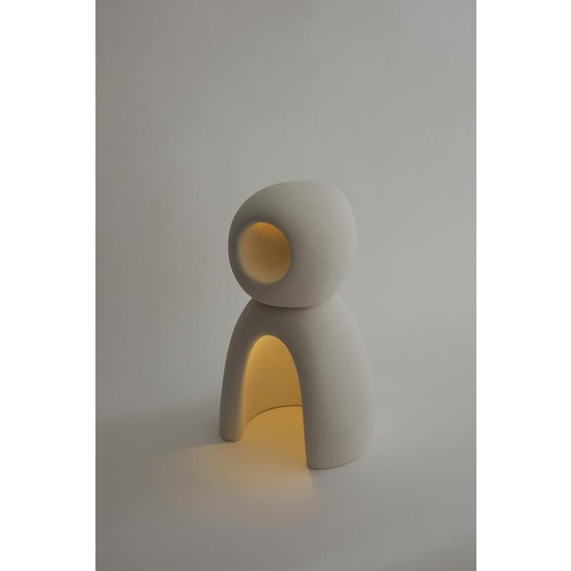 Nomad Ii:09 Table Lamp in White Sand Stoneware by Sofia Karnukaeva For Sale - Image 6 of 8