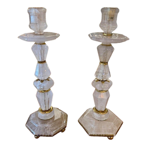 Pair of French Rock Crystal Lamps
