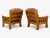 Brown Swedish Modern, Pine, Red Fabric, Brutalist Lounge Chairs, Sweden, 1950s For Sale - Image 8 of 12