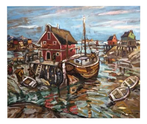 Julius Seyler, Casa al Mare, Oil on Cardboard