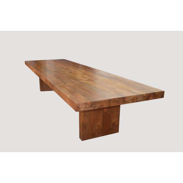 2010s Andrianna Shamaris Modern Teak Wood Dining Table For Sale - Image 5 of 5