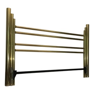 Vintage Mid Century Modern Pace King Size Solid Brass Headboard For Sale