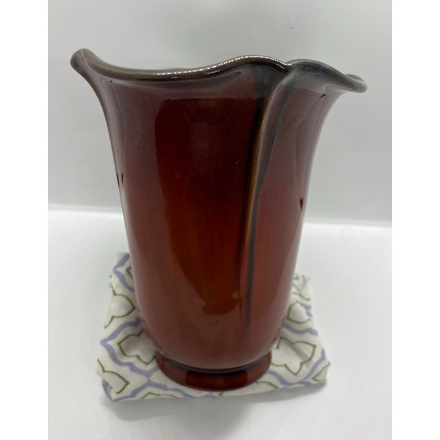 Ceramic 1932 Rookwood Coromandel Squeeze Bag Drip Vase #6314 For Sale - Image 7 of 9